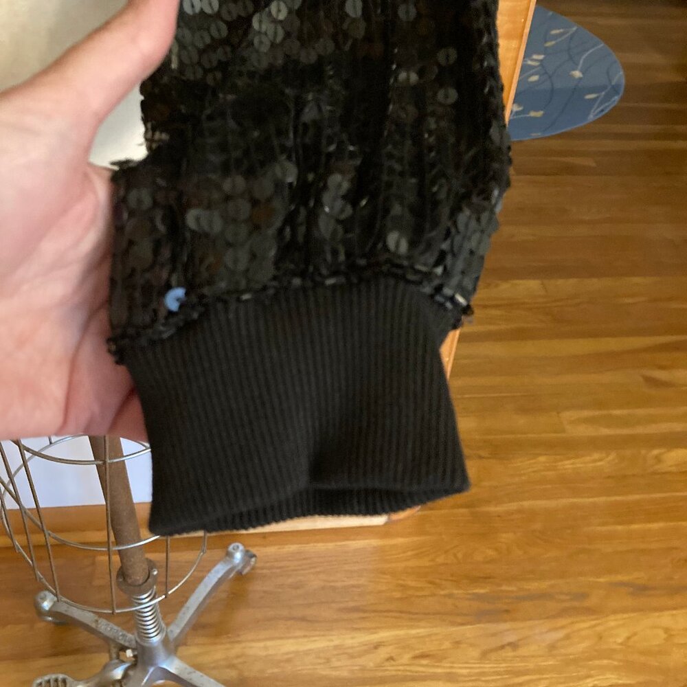 Black Sequin Bomber Jacket - image 5